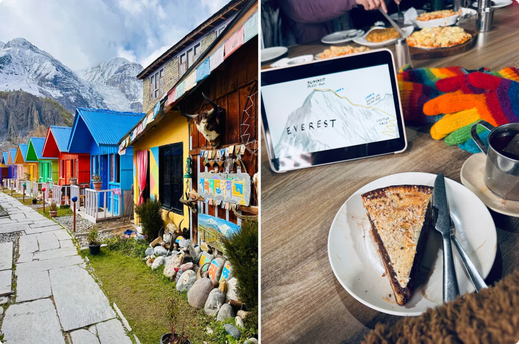 Разноцветные дома и пирог