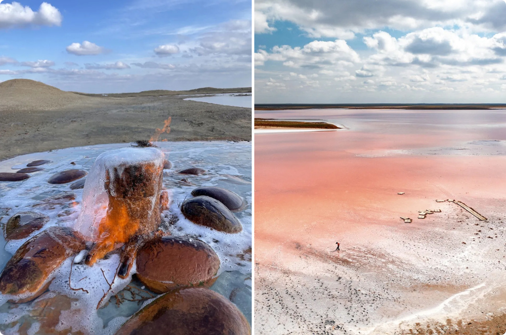 Озеро и горящий источник