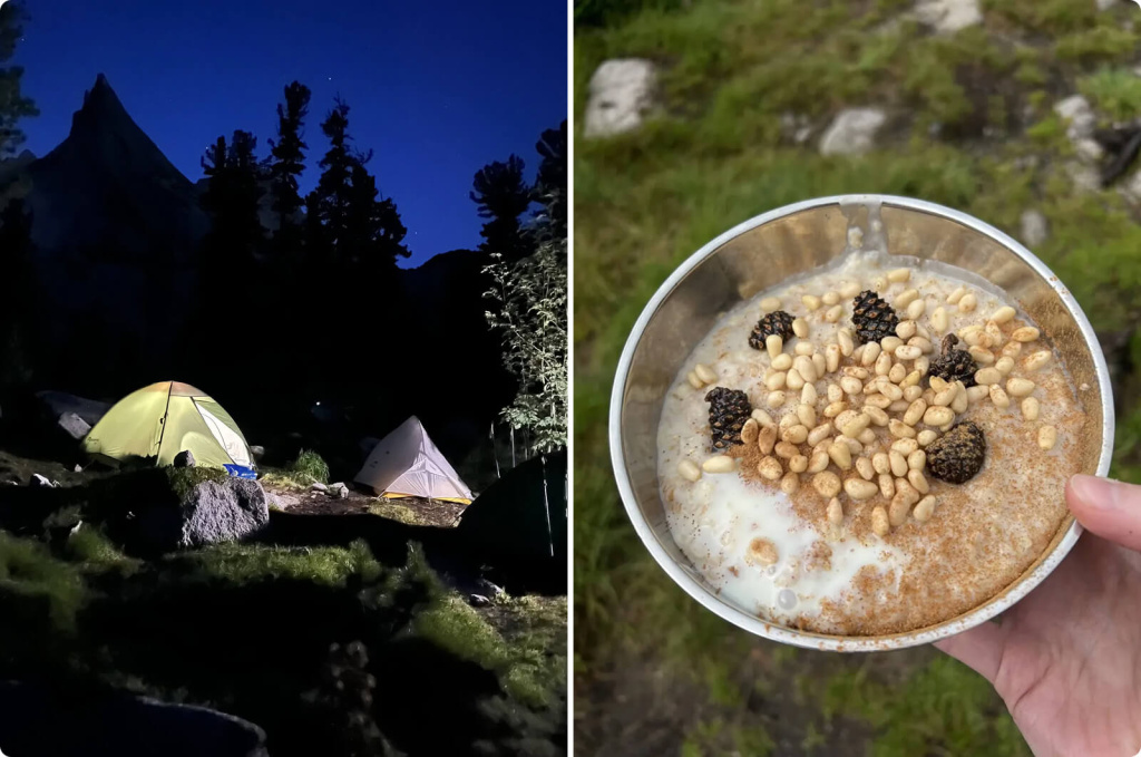 Палатки и еда