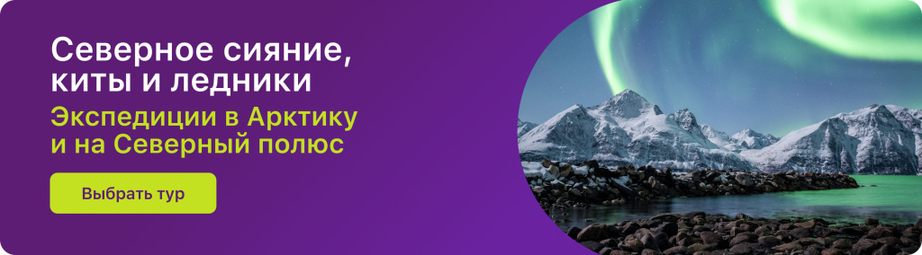 Северное сияние, киты и ледники