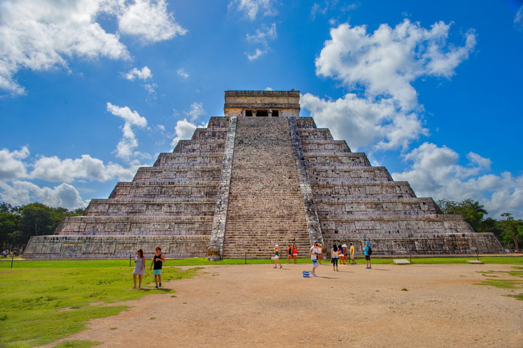 The Pyramid of Kukulkan in Mexico