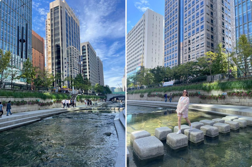 Здания и ручей