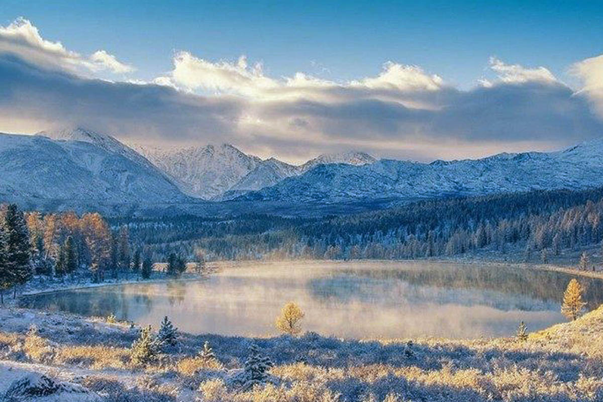 Республика алтай климат. Озеро Киделю горный Алтай. Озеро Киделю Алтай зимой. Киделю Кель. Горный Алтай горы зима.