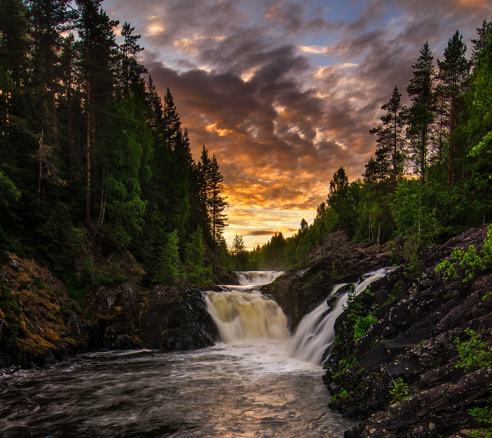 Водопад кивач в карелии фото