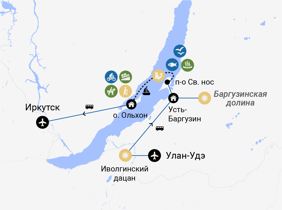 Лучшее на Байкале за 7 дней 24 – 30 июня: Байкал, Бурятия (Экскурсионный)  тур по цене от 116 800 ₽ · YouTravel.Me